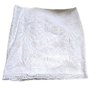 Talbots Elegant White Lace Mini Skirt